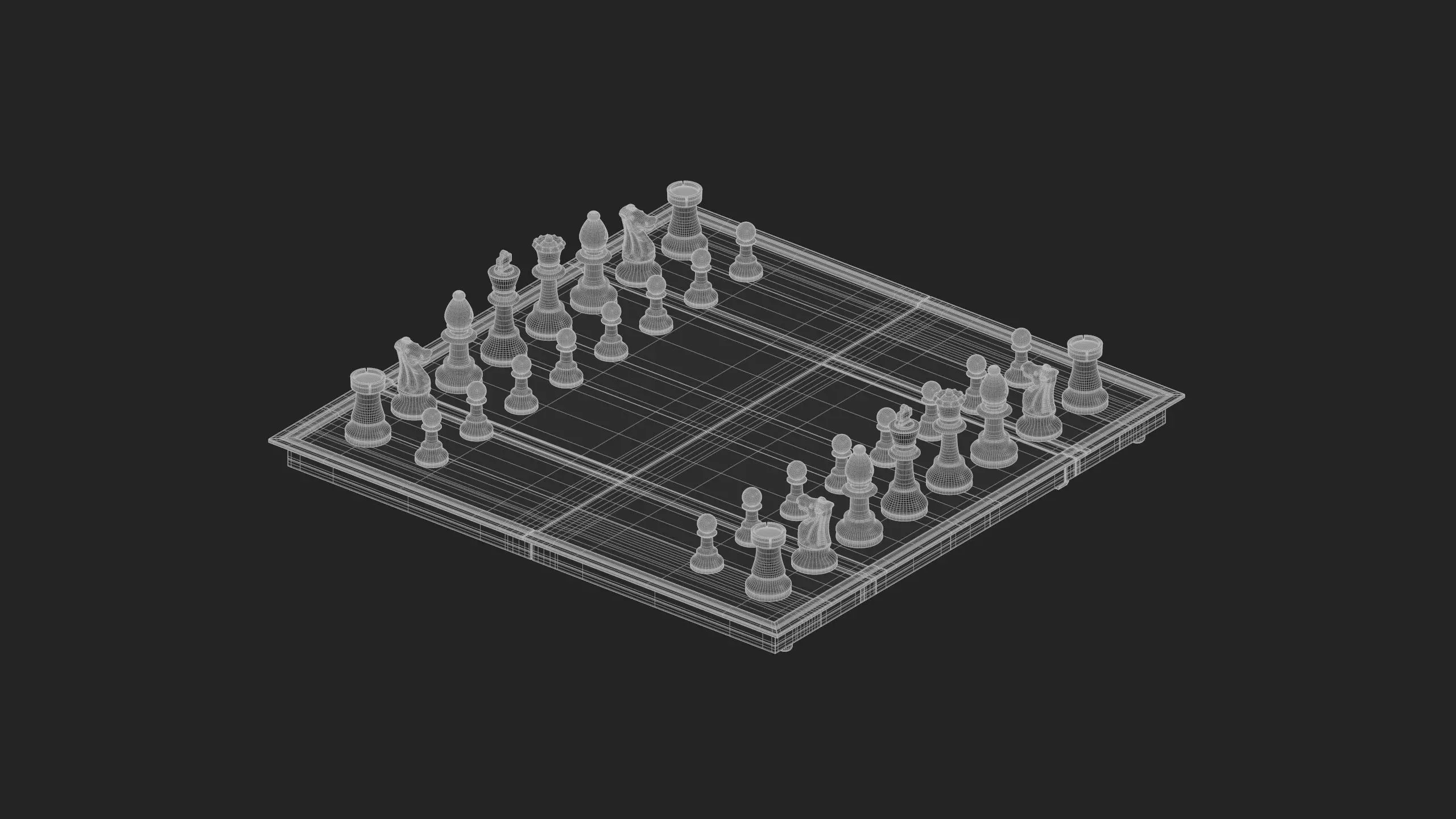 Chessboard Low-poly 3D model_12