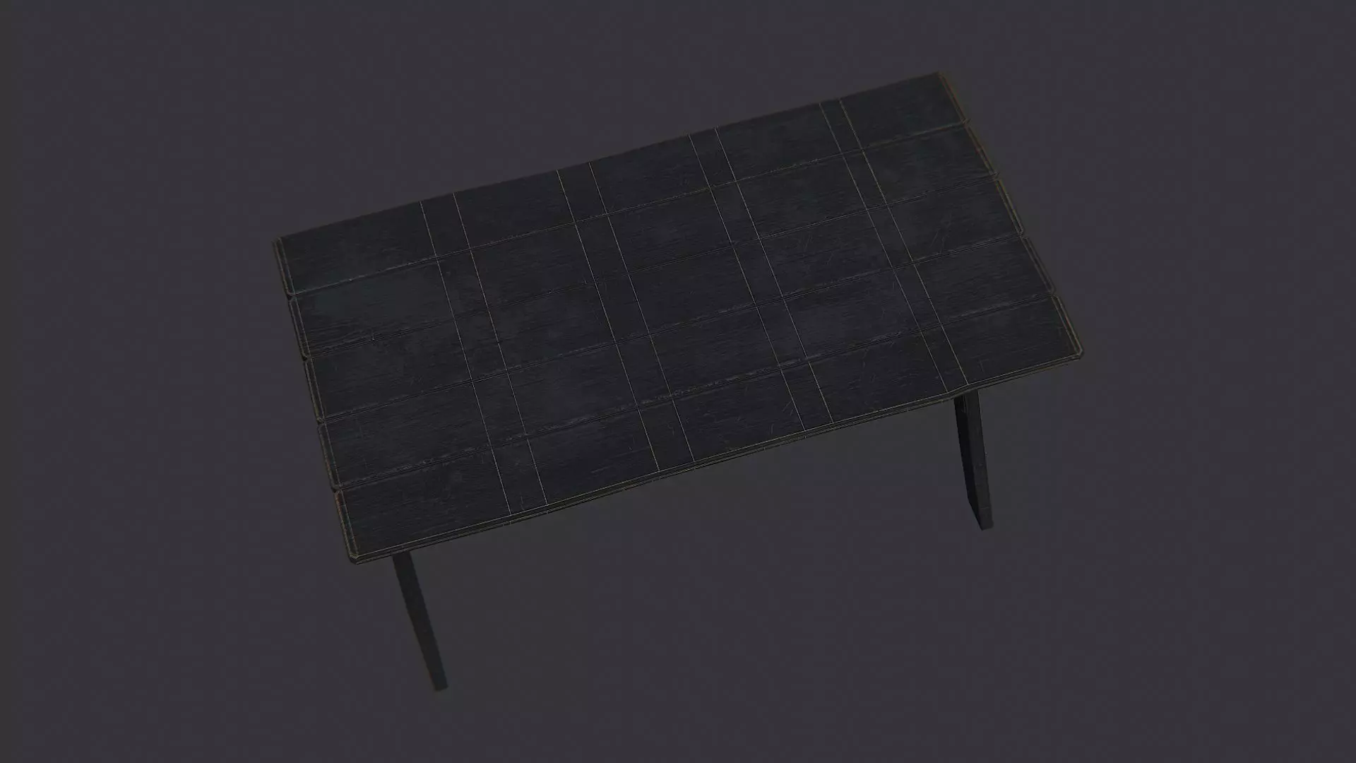 Wooden Rustic Dining Table Low-poly 3D model_4