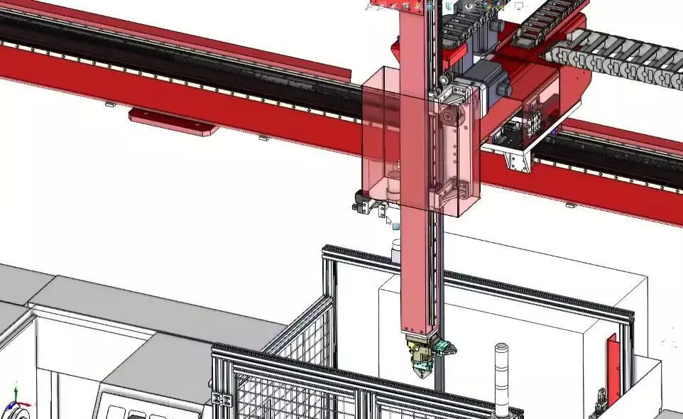 CNC Machine Loading and Unloading Automation System 3D model_21