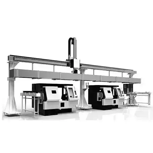 CNC Machine Loading and Unloading Automation System 3D model CNC Machine Loading and Unloading Automation System 3D model