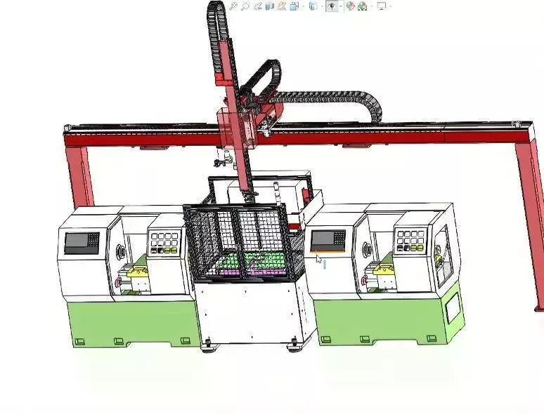 CNC Machine Loading and Unloading Automation System 3D model_20