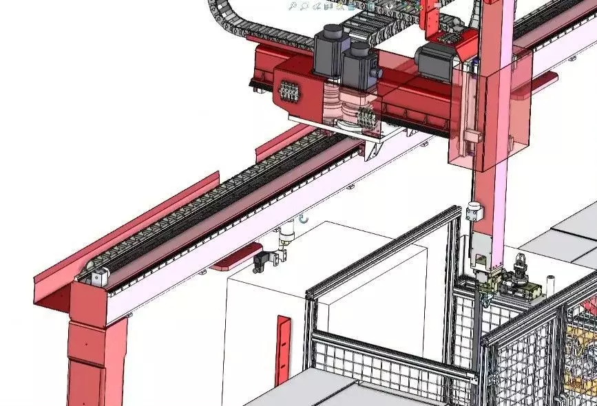 CNC Machine Loading and Unloading Automation System 3D model_18
