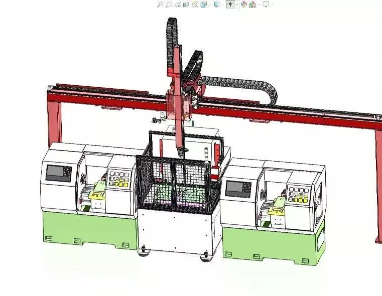 CNC Machine Loading and Unloading Automation System 3D model_10