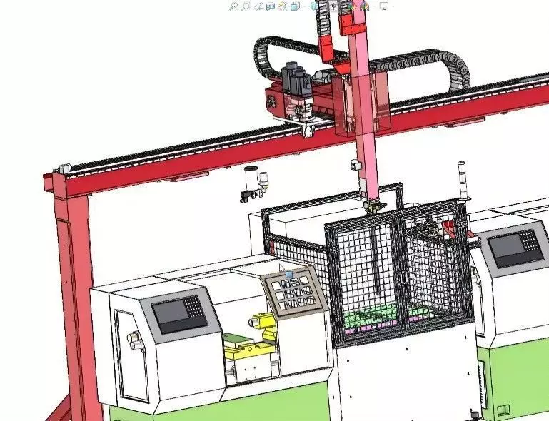 CNC Machine Loading and Unloading Automation System 3D model_19
