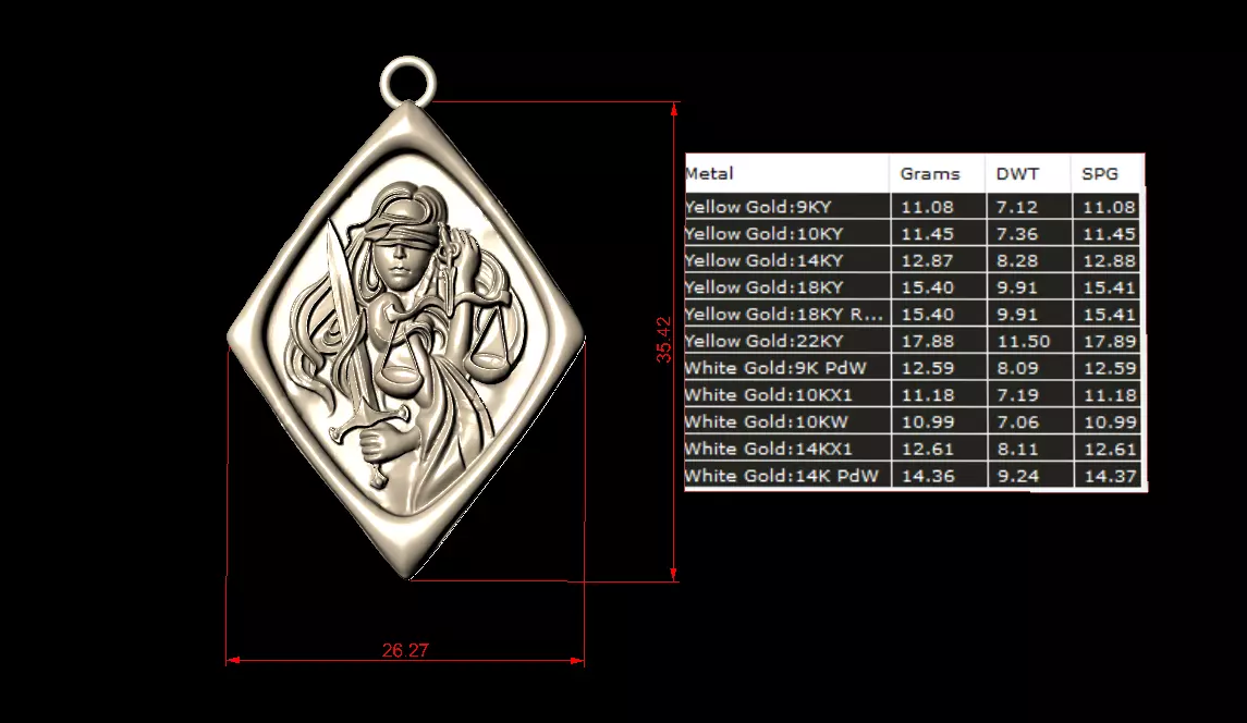 Pendant Themis 3D print model_10