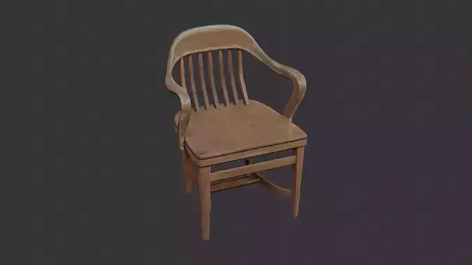 Office Bullpen Desk Chair Wood Armchair