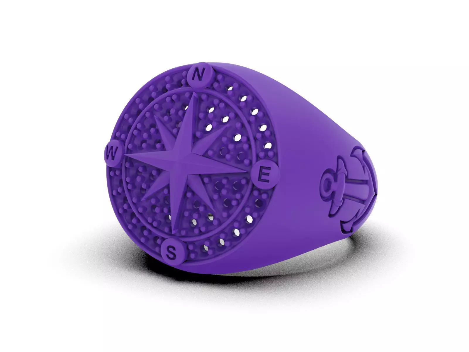 Nautical Compass Anchor Ring 3D print model_9