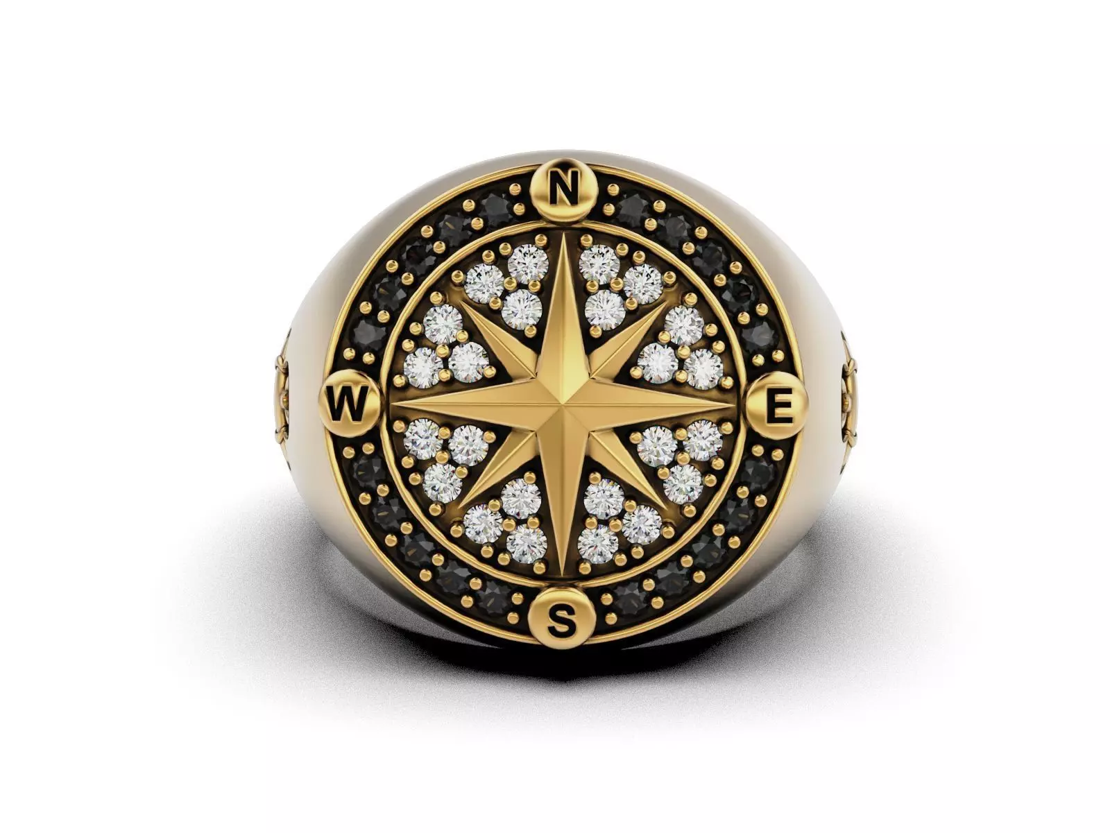 Nautical Compass Anchor Ring 3D print model_13