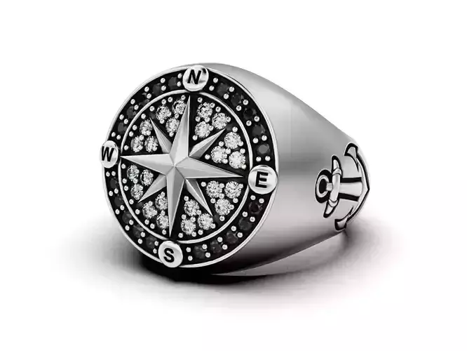 Nautical Compass  Anchor Ring