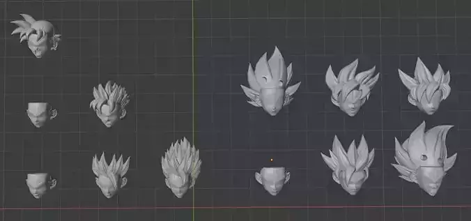 Gohan and Goku Head Sculpts - Free - Please Use Responsibly
