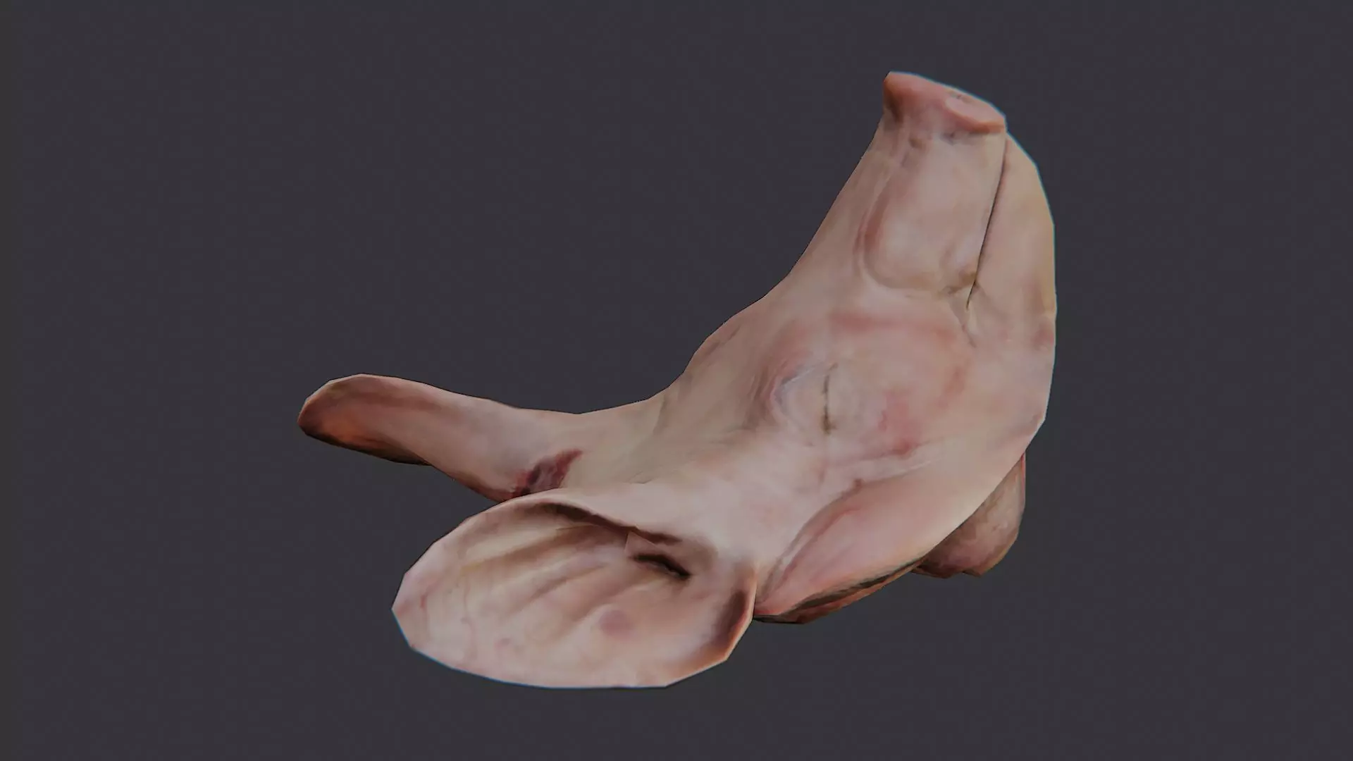 Pig Head Bust Prop for Display Low-poly 3D model_0