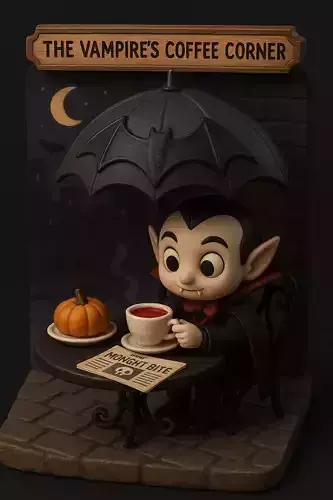 The Vampires Coffee Corner 3D Printable Miniature STL Model
