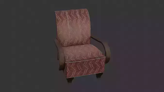 Upholstered Armchair with Wooden Arms