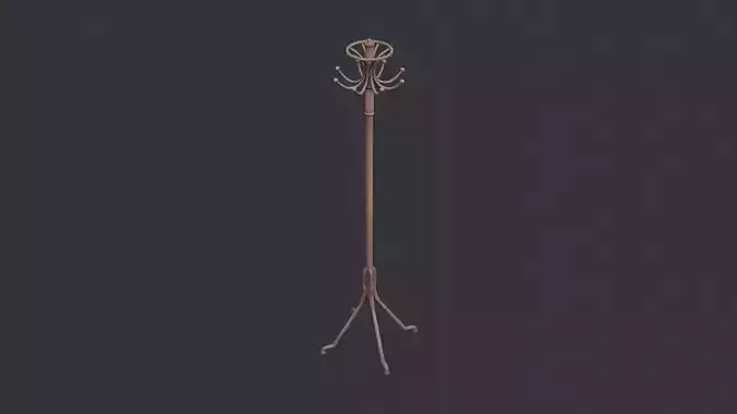 Par Coat Tree Stand with Ornate Hooks