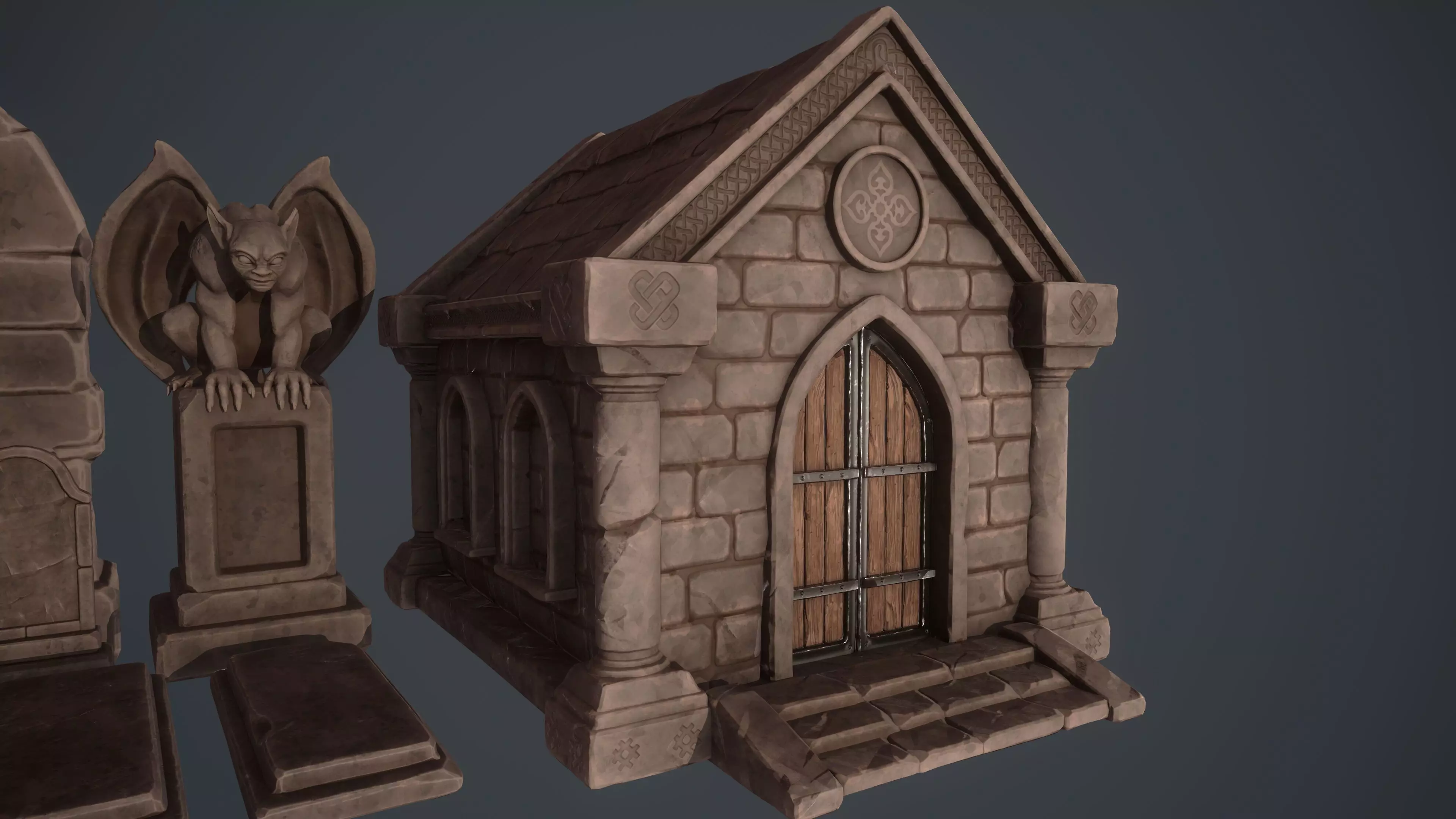 Graveyard Assets Low-poly 3D model_5
