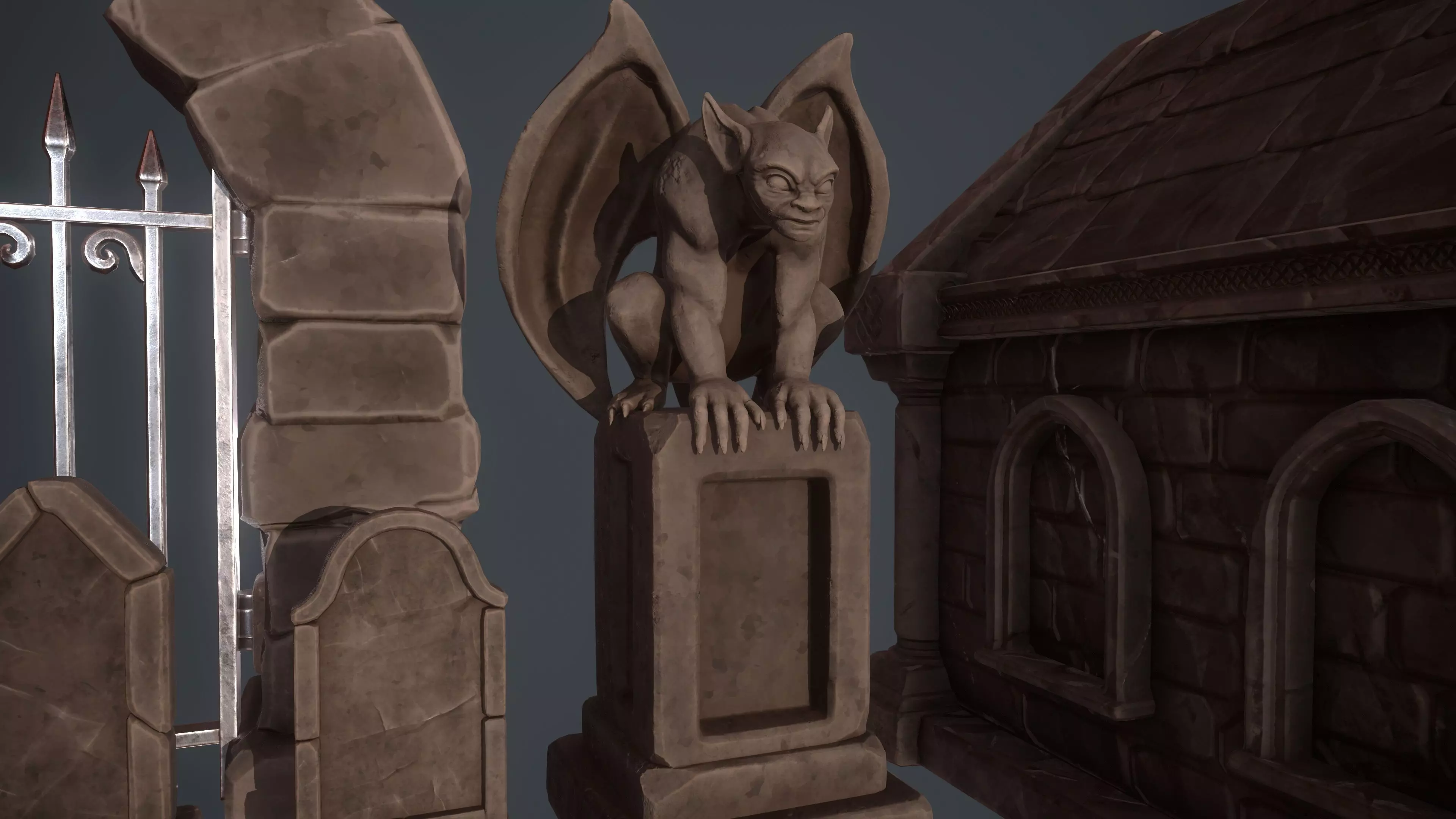 Graveyard Assets Low-poly 3D model_6