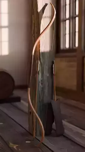 Turkish Bow with Arrow and Quiver - Low Poly to High Poly 