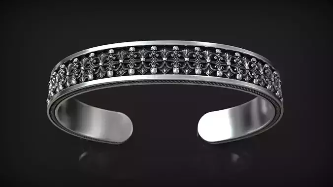 Royal Skull Baroque Bracelet Gothic Cuff Bangle