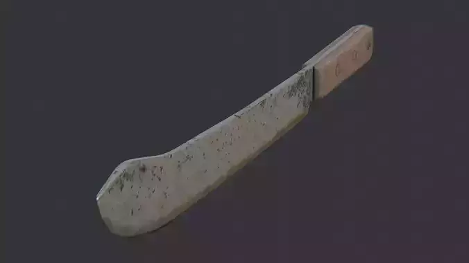 Butcher Knife Rustic Kitchen Blade with Wooden Handle