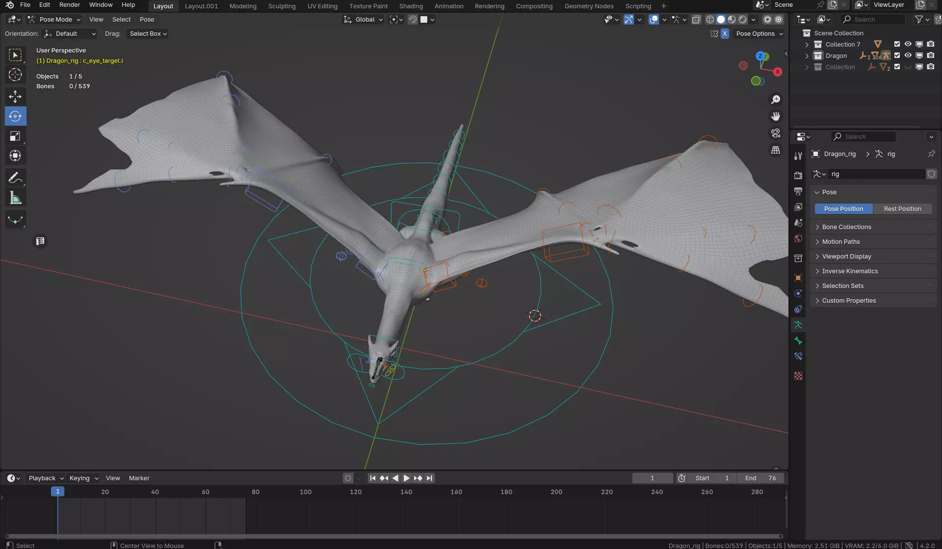 Wyvern-Fully Rigged Dragon Low-poly 3D model_19