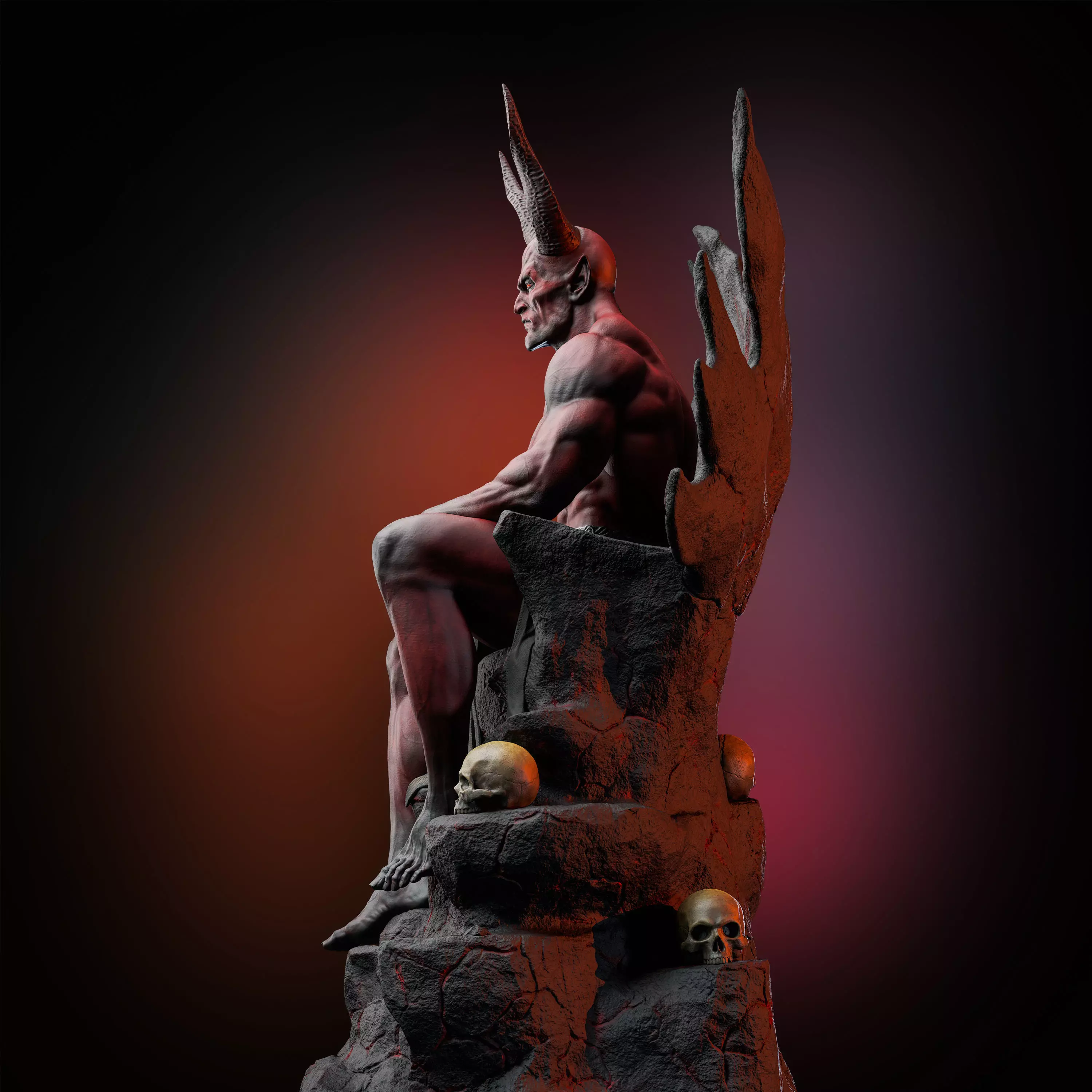 Demon 3D print model_9