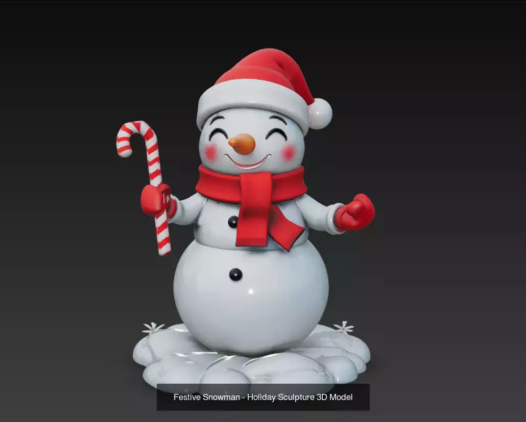 Christmas Snowman Collection - Holiday 3D Models Bundle _4