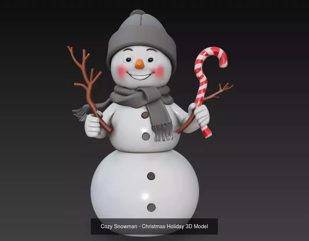 Christmas Snowman Collection - Holiday 3D Models Bundle _2