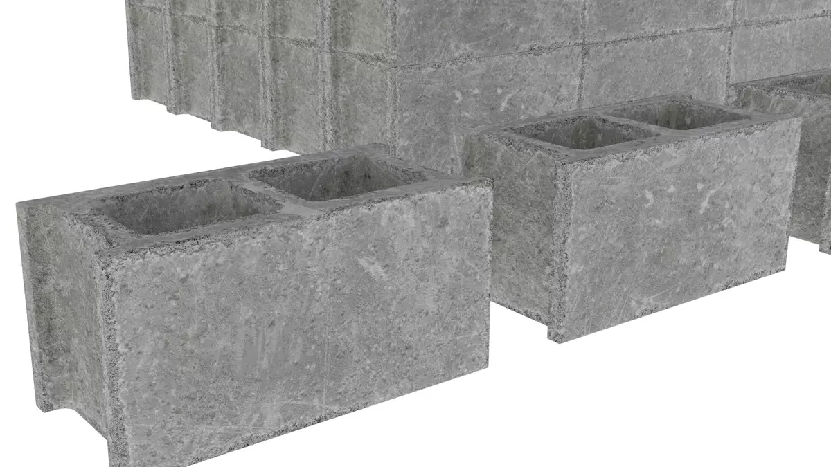 Cinder Breeze Block Free low-poly 3D model_0
