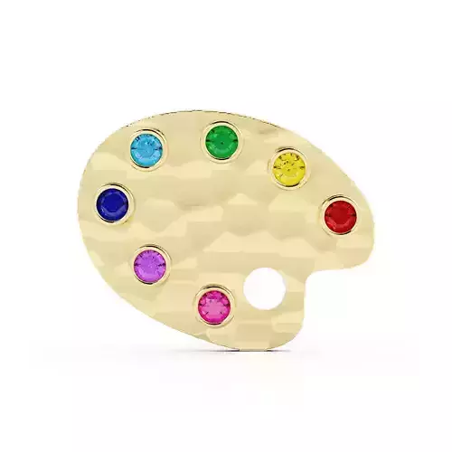 Painters Palette Brooch 3DM