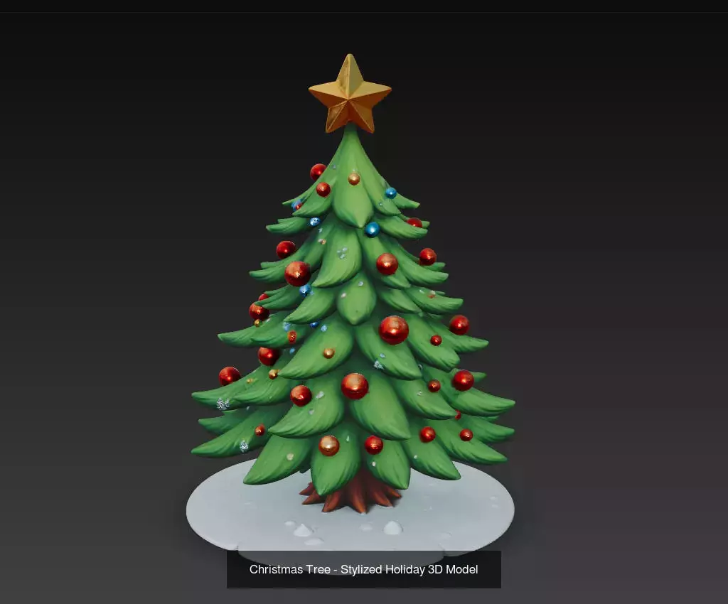 Stylized Christmas Tree Collection - Holiday 3D Model Bundle _2