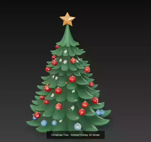 Stylized Christmas Tree Collection - Holiday 3D Model Bundle 