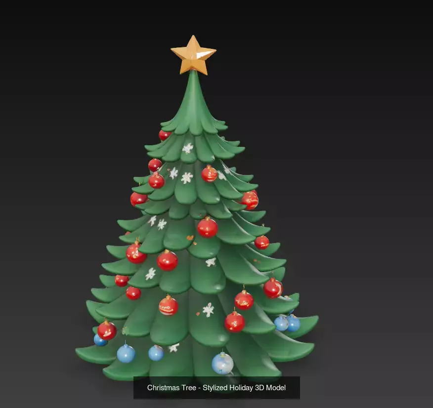 Stylized Christmas Tree Collection - Holiday 3D Model Bundle _0