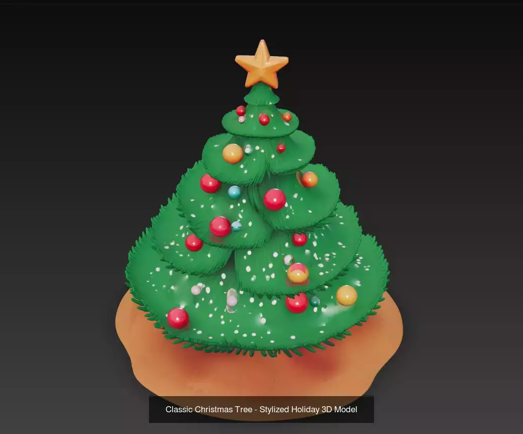 Stylized Christmas Tree Collection - Holiday 3D Model Bundle _4