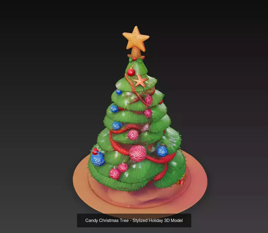 Stylized Christmas Tree Collection - Holiday 3D Model Bundle _3