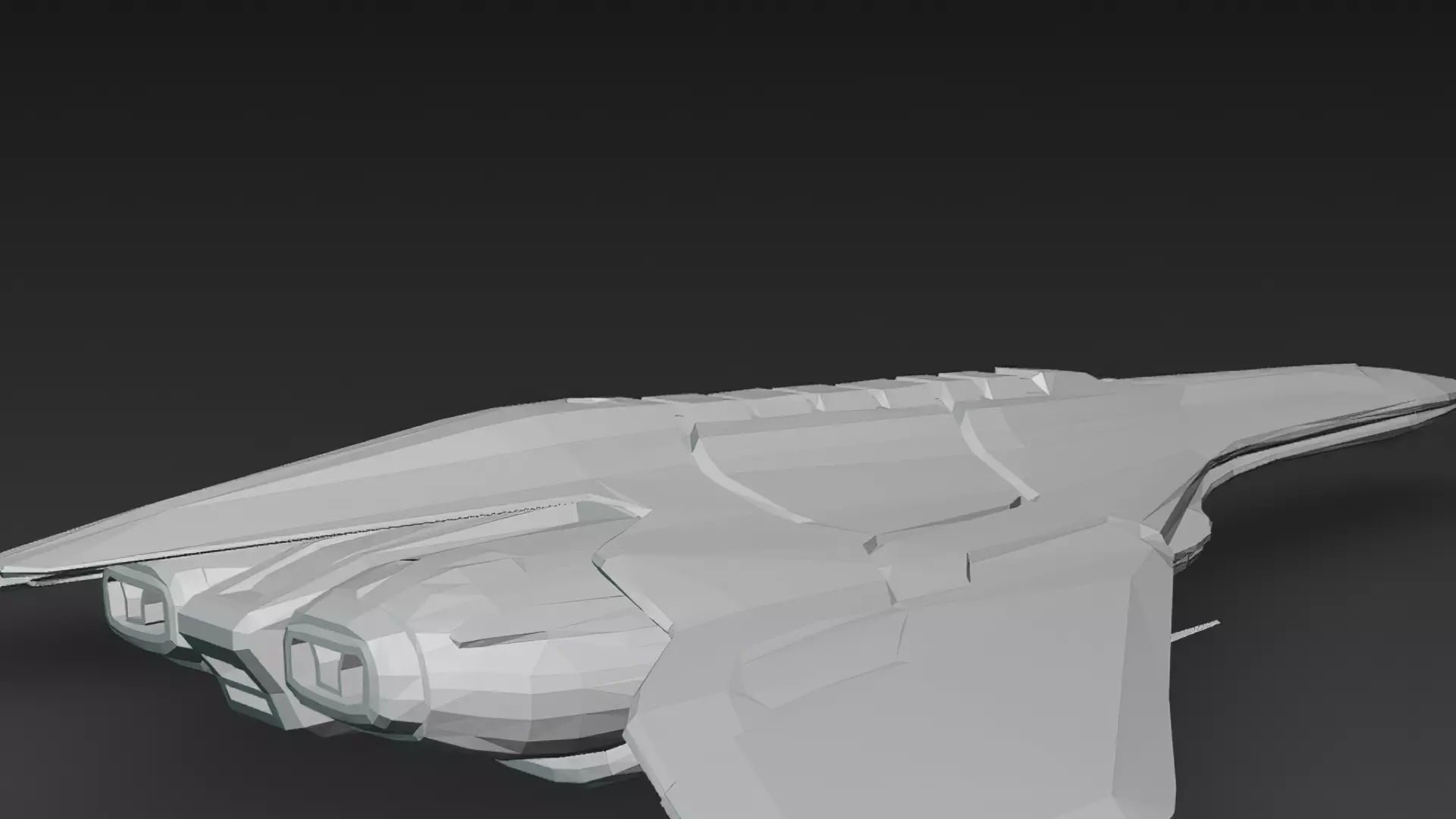 Futuristic Blue Sci Fi Fighter Jet 3D Model PBR Low-poly 3D model_10