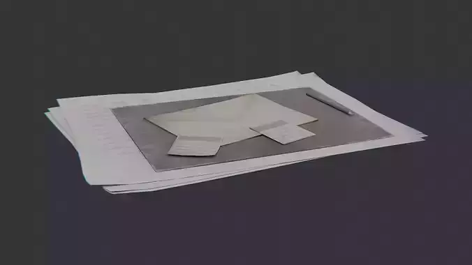 Office Papers Folder Desk Diorama