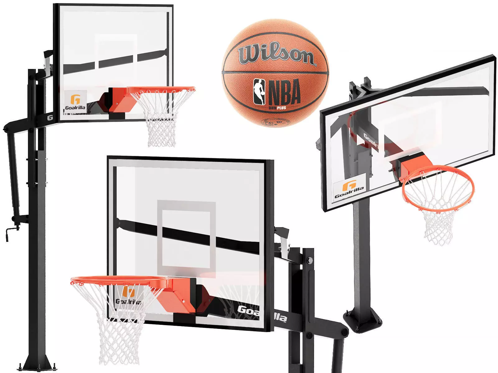 basketball hoops goalrilla with wilson ball 3D model