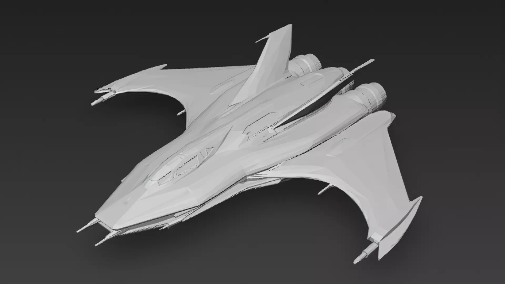 Futuristic Sci Fi Fighter Jets Pack 3D Models PBR Low-poly 3D model_23