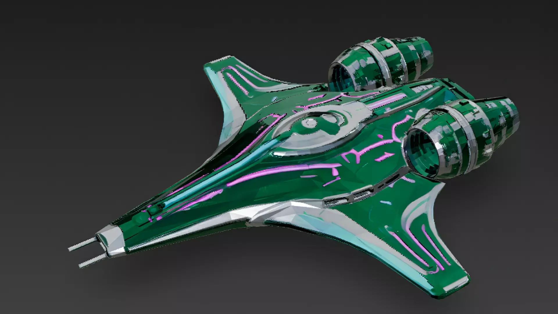 Futuristic Sci Fi Fighter Jets Pack 3D Models PBR Low-poly 3D model_43