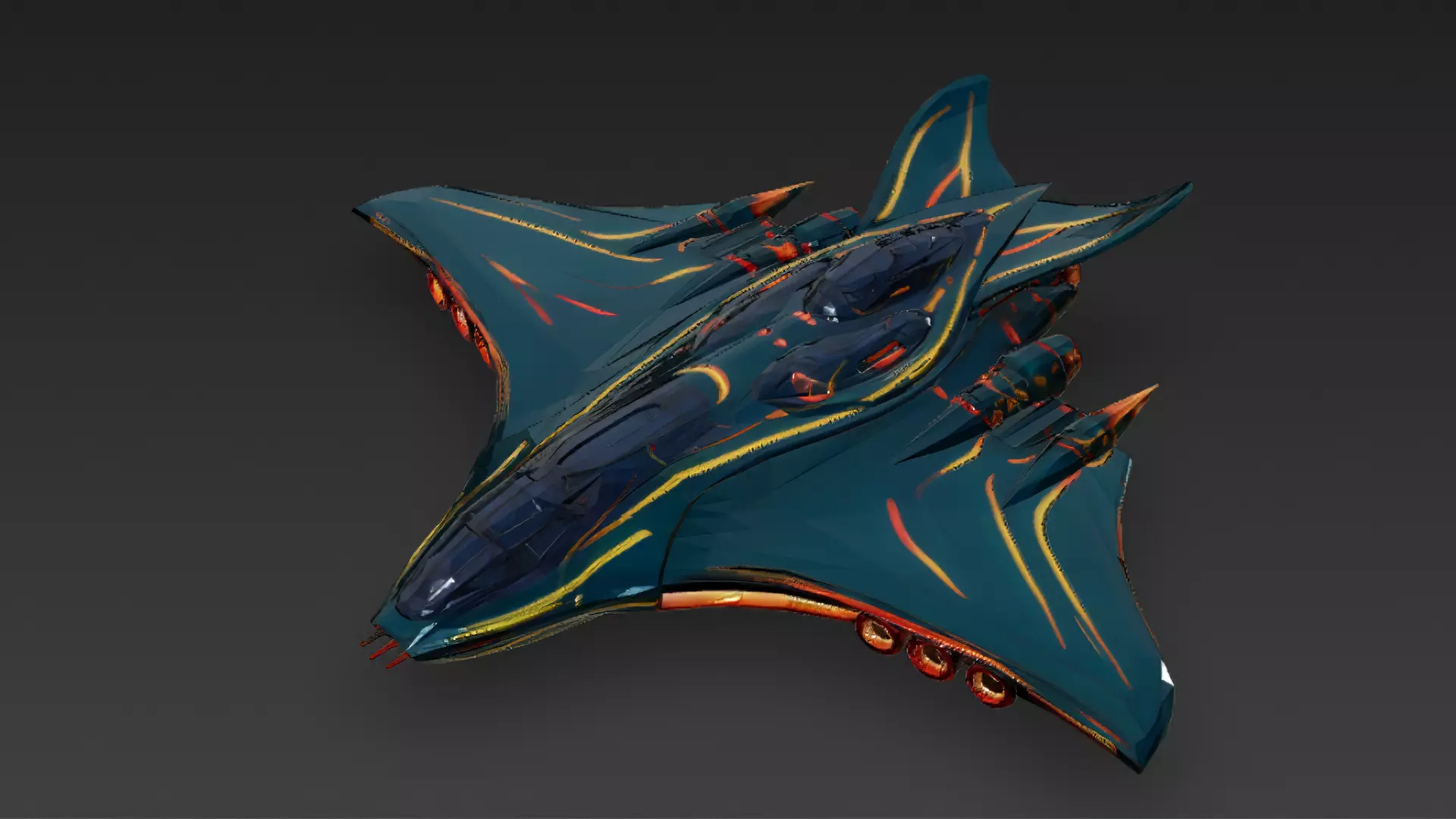 Futuristic Sci Fi Fighter Jets Pack 3D Models PBR Low-poly 3D model_1