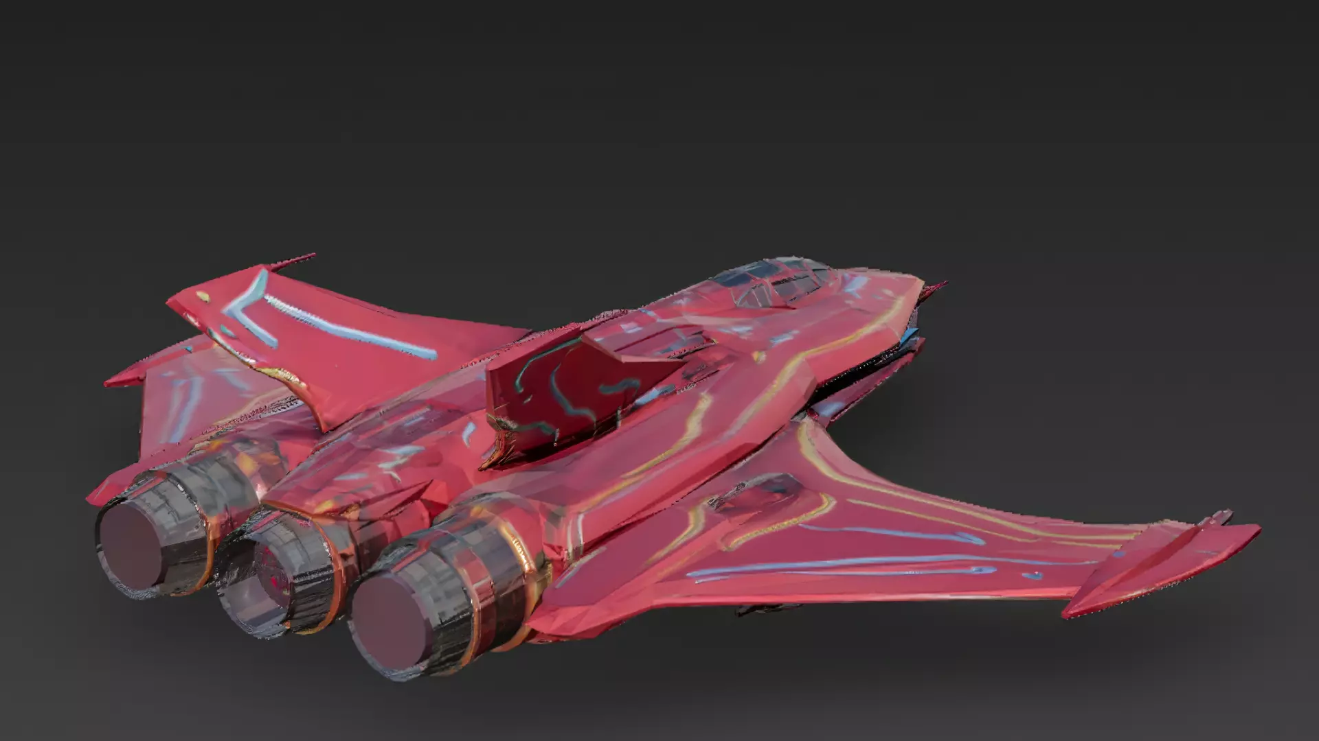Futuristic Sci Fi Fighter Jets Pack 3D Models PBR Low-poly 3D model_19