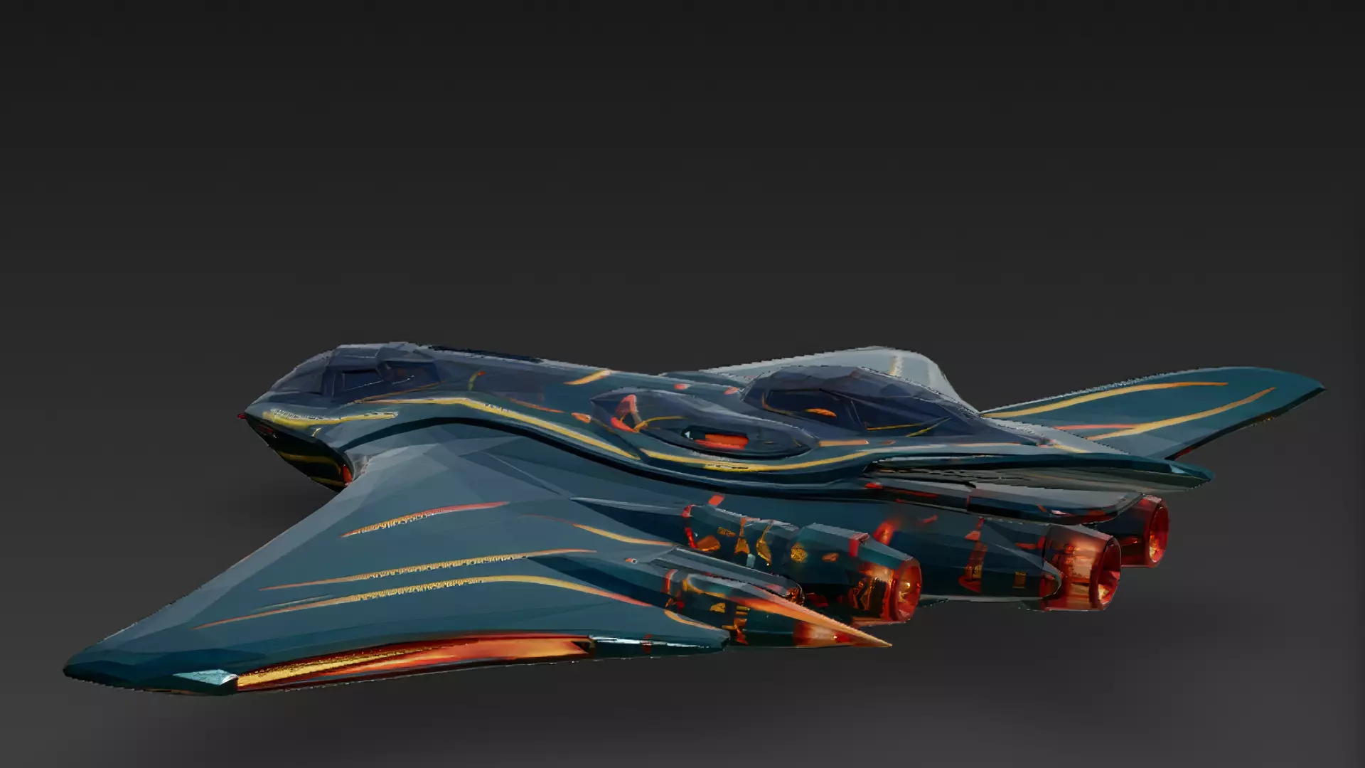 Futuristic Sci Fi Fighter Jets Pack 3D Models PBR Low-poly 3D model_5