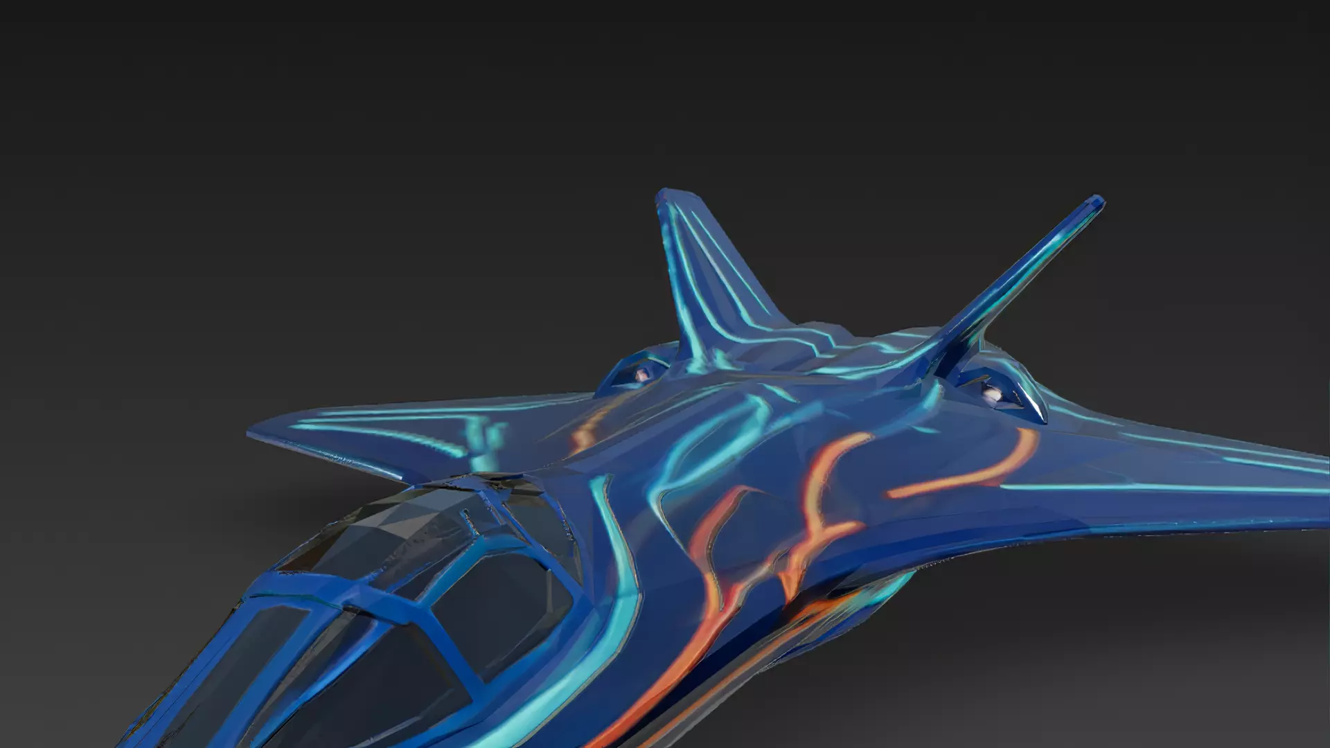 Futuristic Sci Fi Fighter Jets Pack 3D Models PBR Low-poly 3D model_62