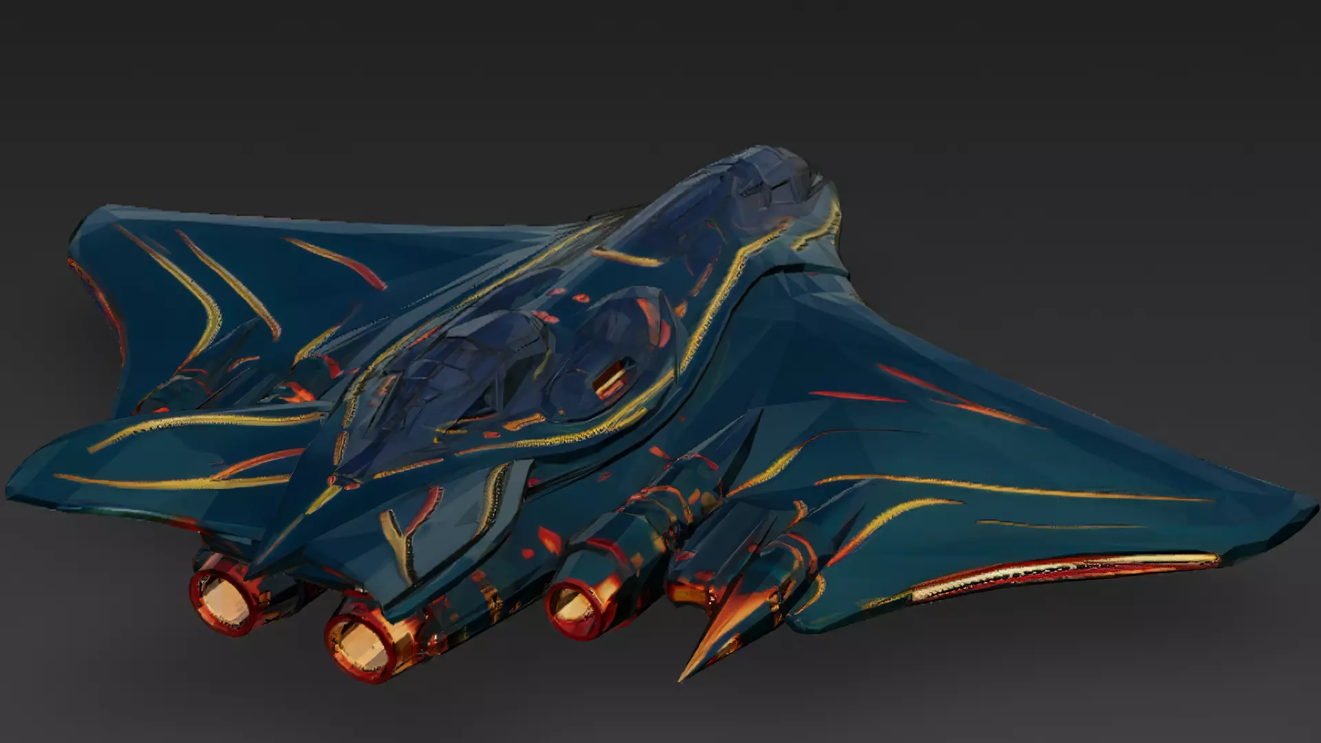 Futuristic Sci Fi Fighter Jets Pack 3D Models PBR Low-poly 3D model_4