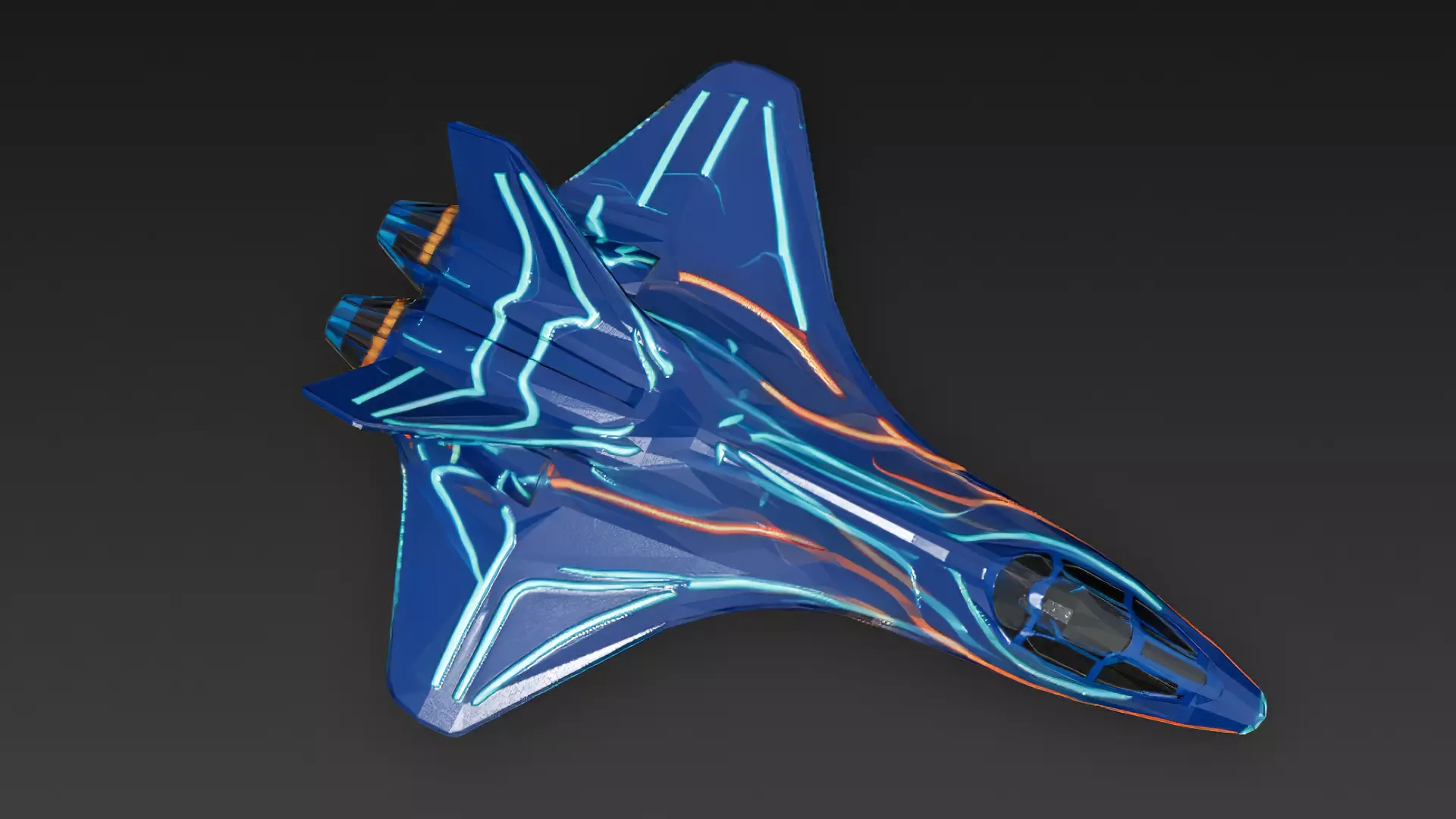 Futuristic Sci Fi Fighter Jets Pack 3D Models PBR Low-poly 3D model_60