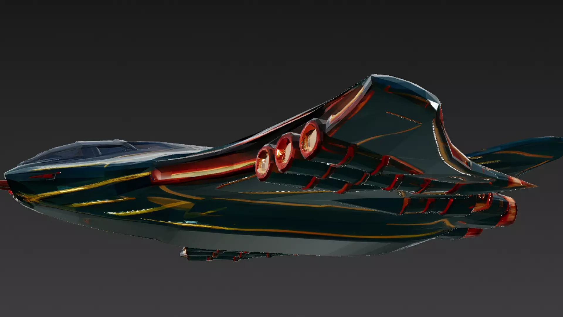 Futuristic Sci Fi Fighter Jets Pack 3D Models PBR Low-poly 3D model_9