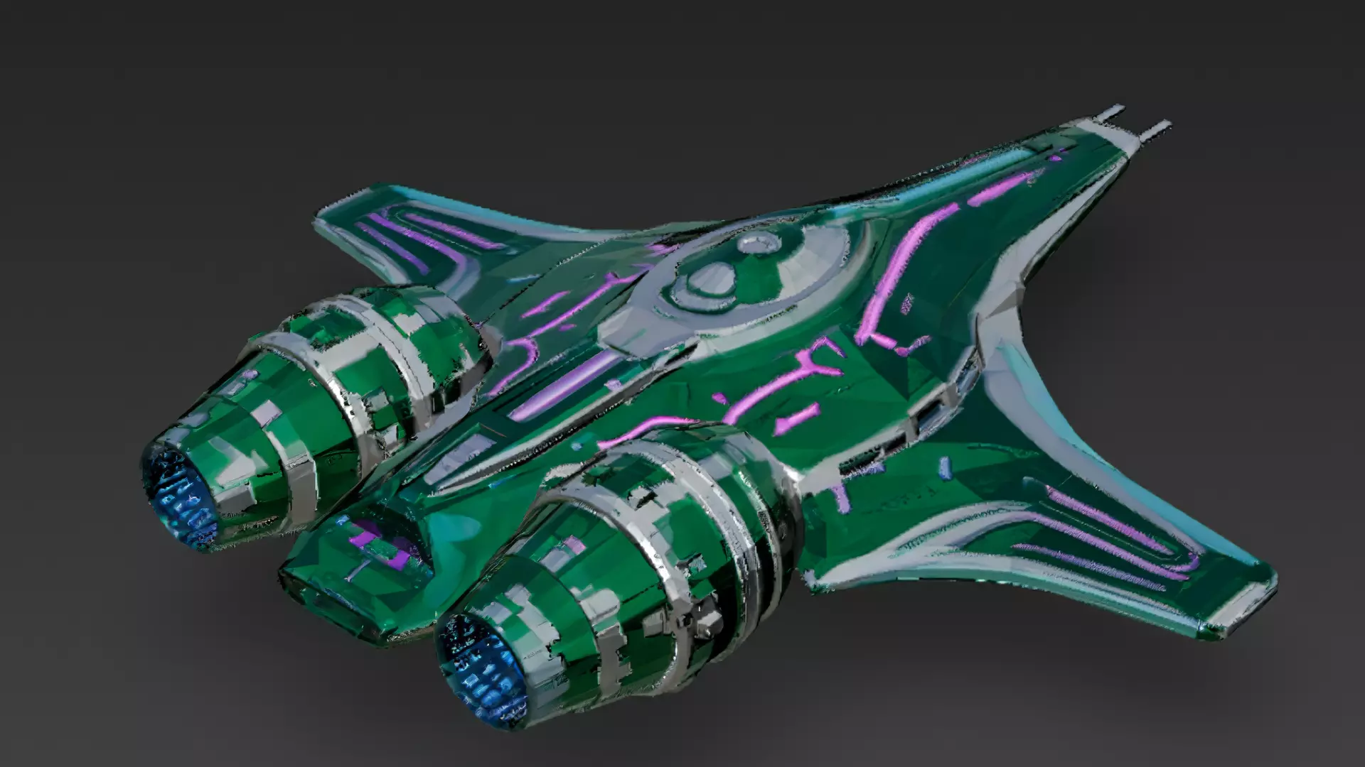 Futuristic Sci Fi Fighter Jets Pack 3D Models PBR Low-poly 3D model_45