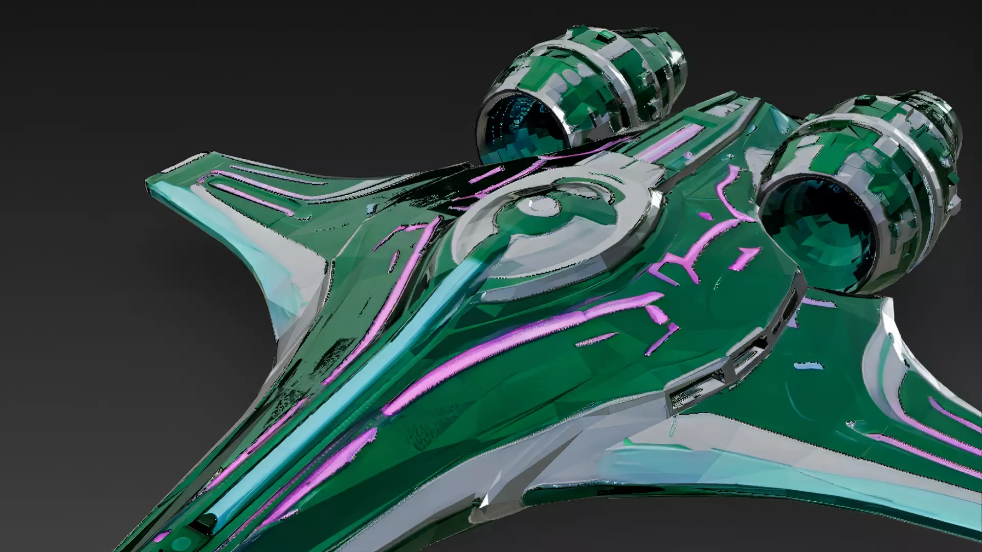 Futuristic Sci Fi Fighter Jets Pack 3D Models PBR Low-poly 3D model_47