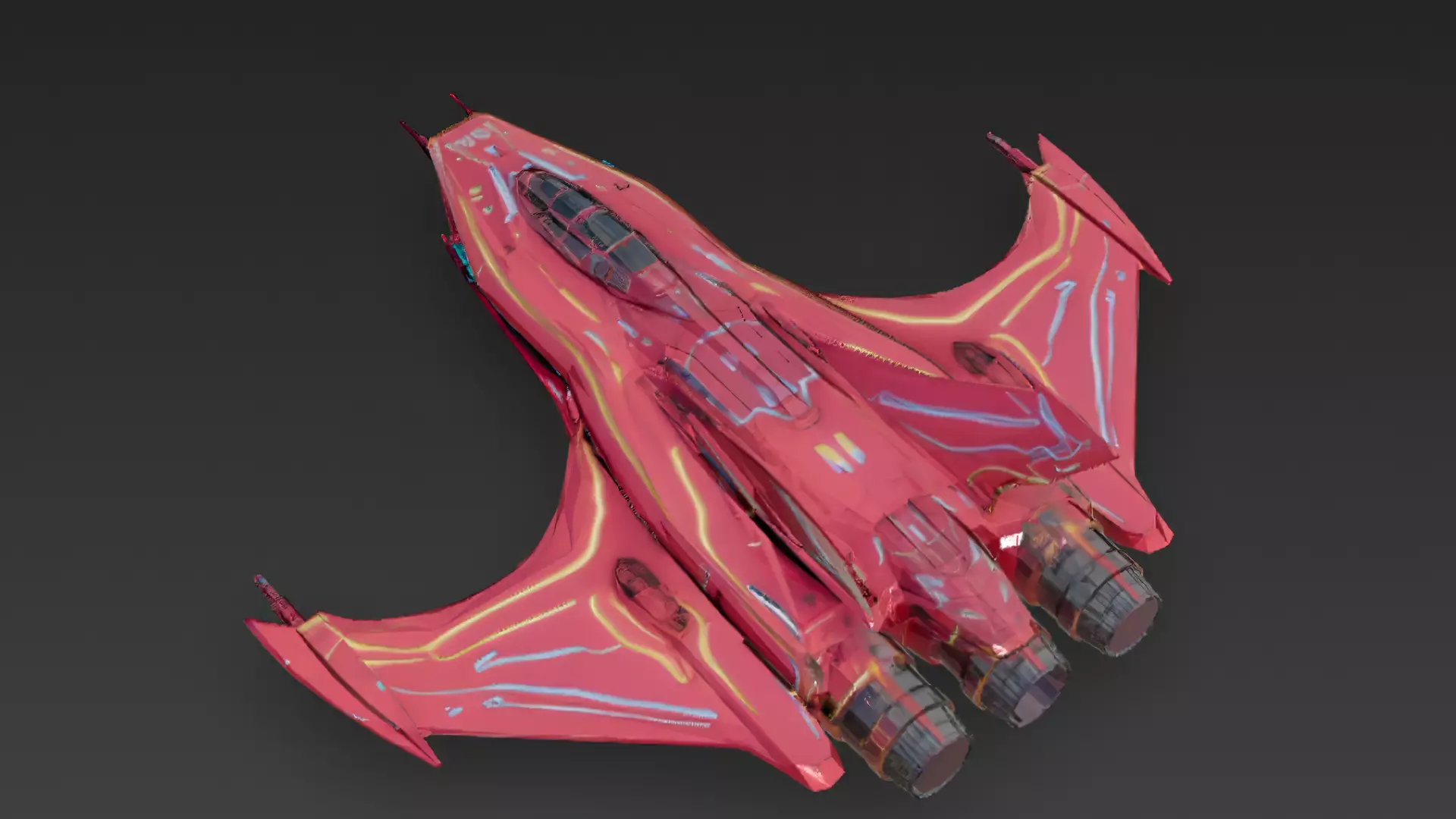 Futuristic Sci Fi Fighter Jets Pack 3D Models PBR Low-poly 3D model_17