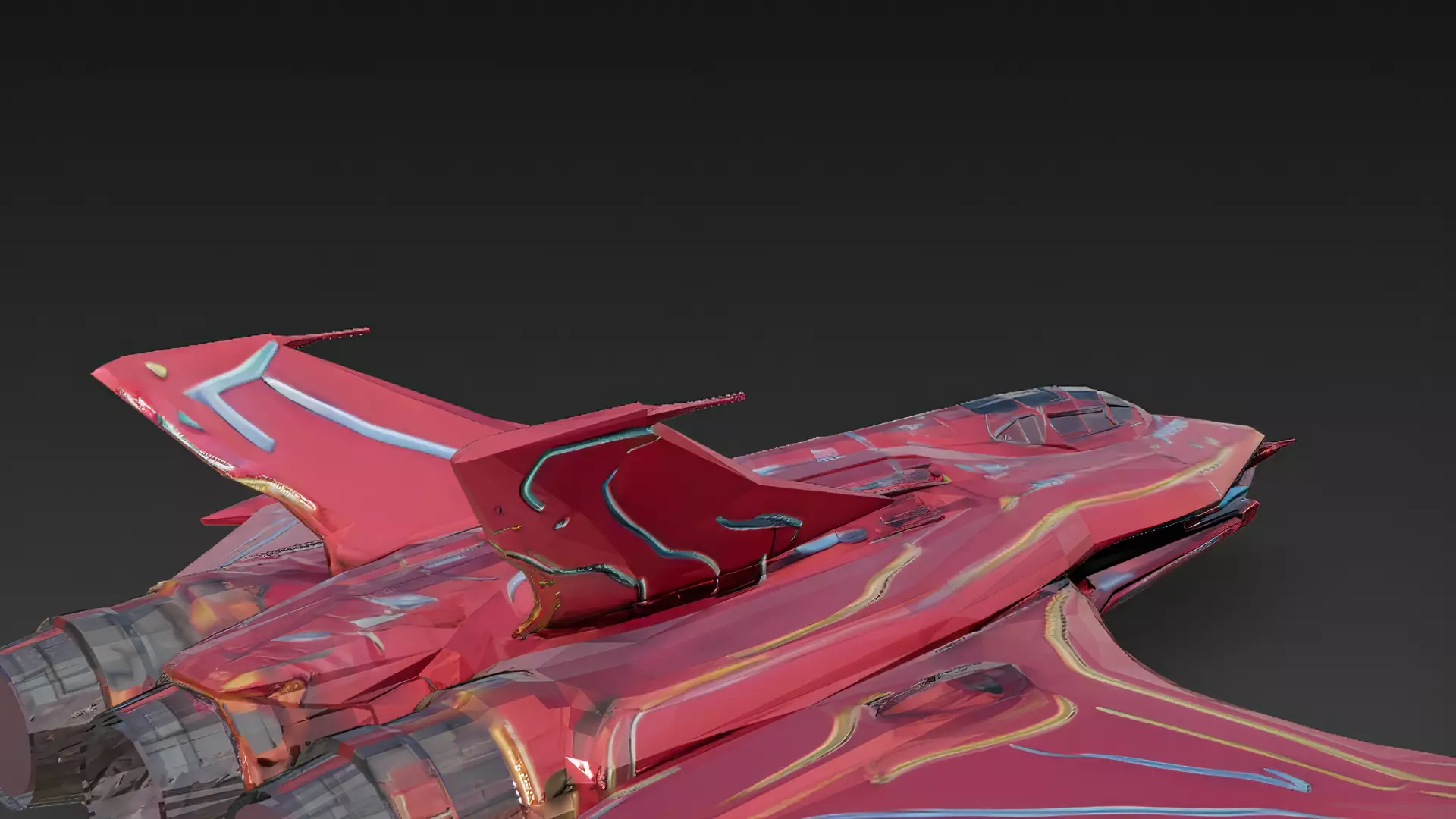 Futuristic Sci Fi Fighter Jets Pack 3D Models PBR Low-poly 3D model_21